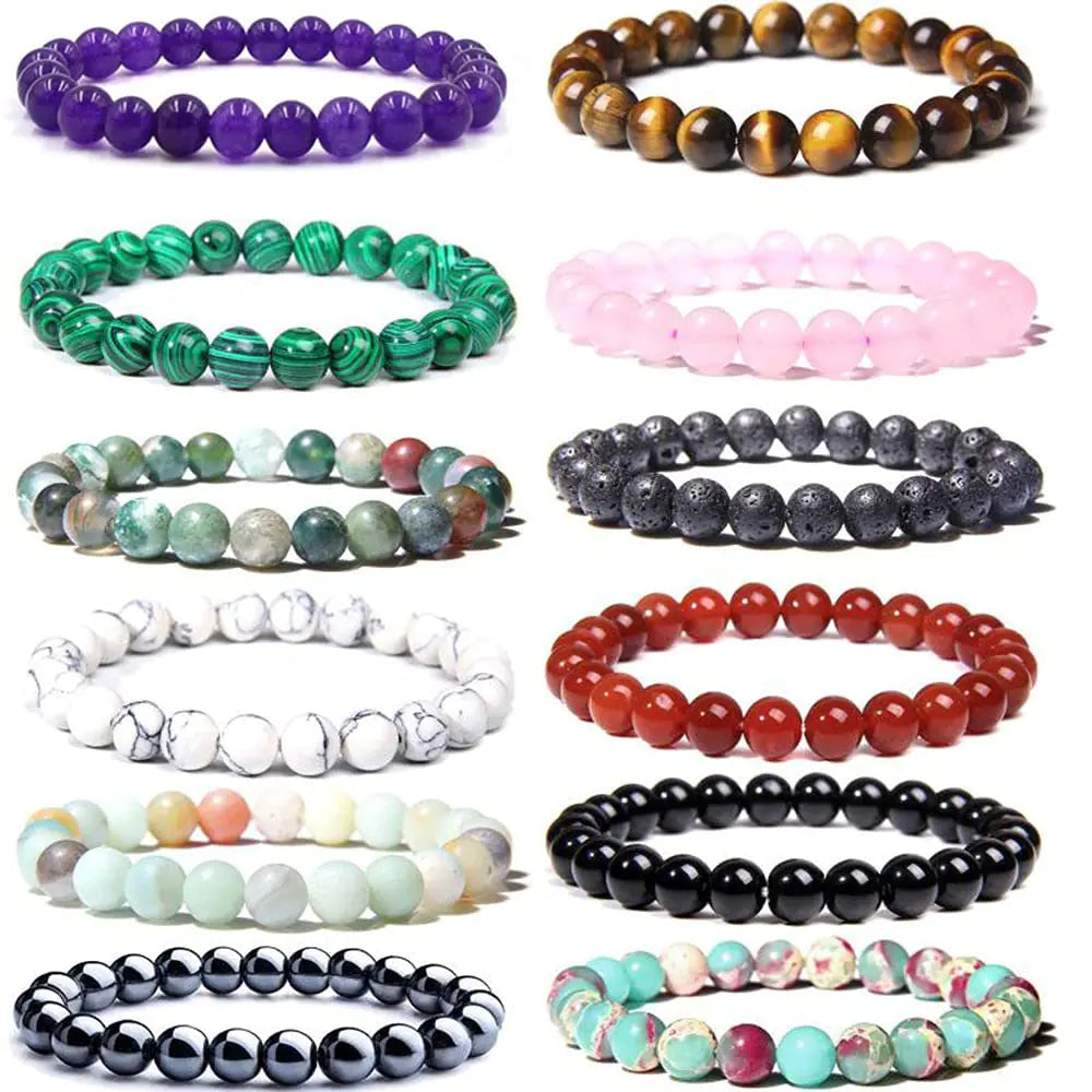 Tiger Eye and Lava Stone Couple Bracelet Sets