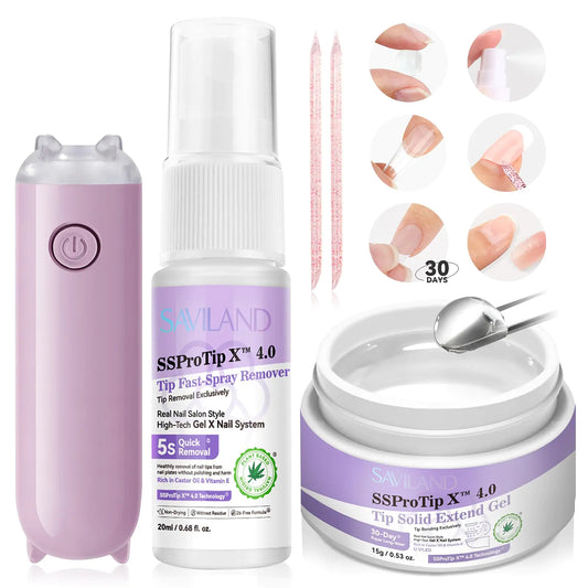 SAVILAND Nail Glue & Remover Pro Kit: UV Nail Lamp & Complete Toolset