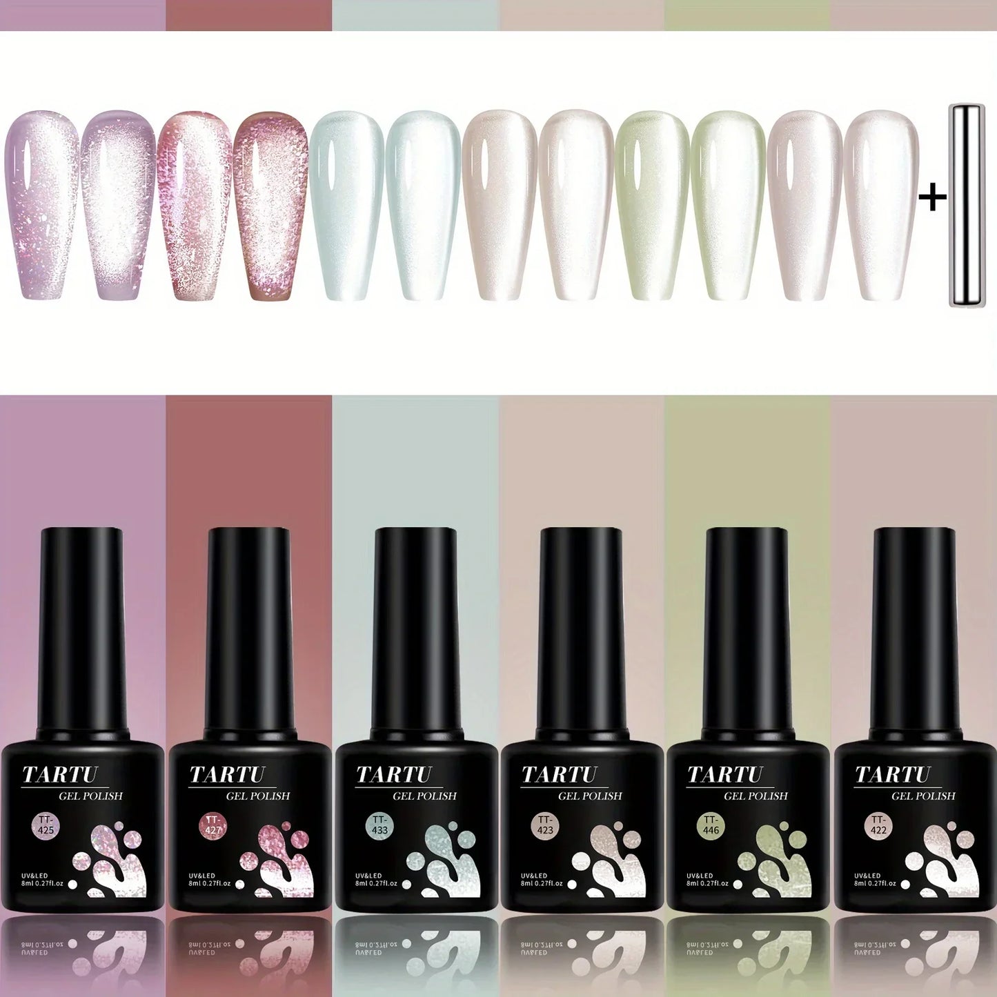 TARTU 6pcs Cat Eye Gel Nail Polish Set-3