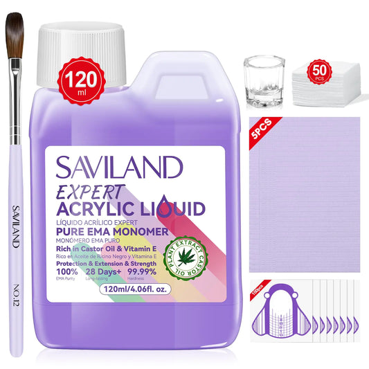 SAVILAND EMA Monomer Acrylic Nail Liquid: 4OZ