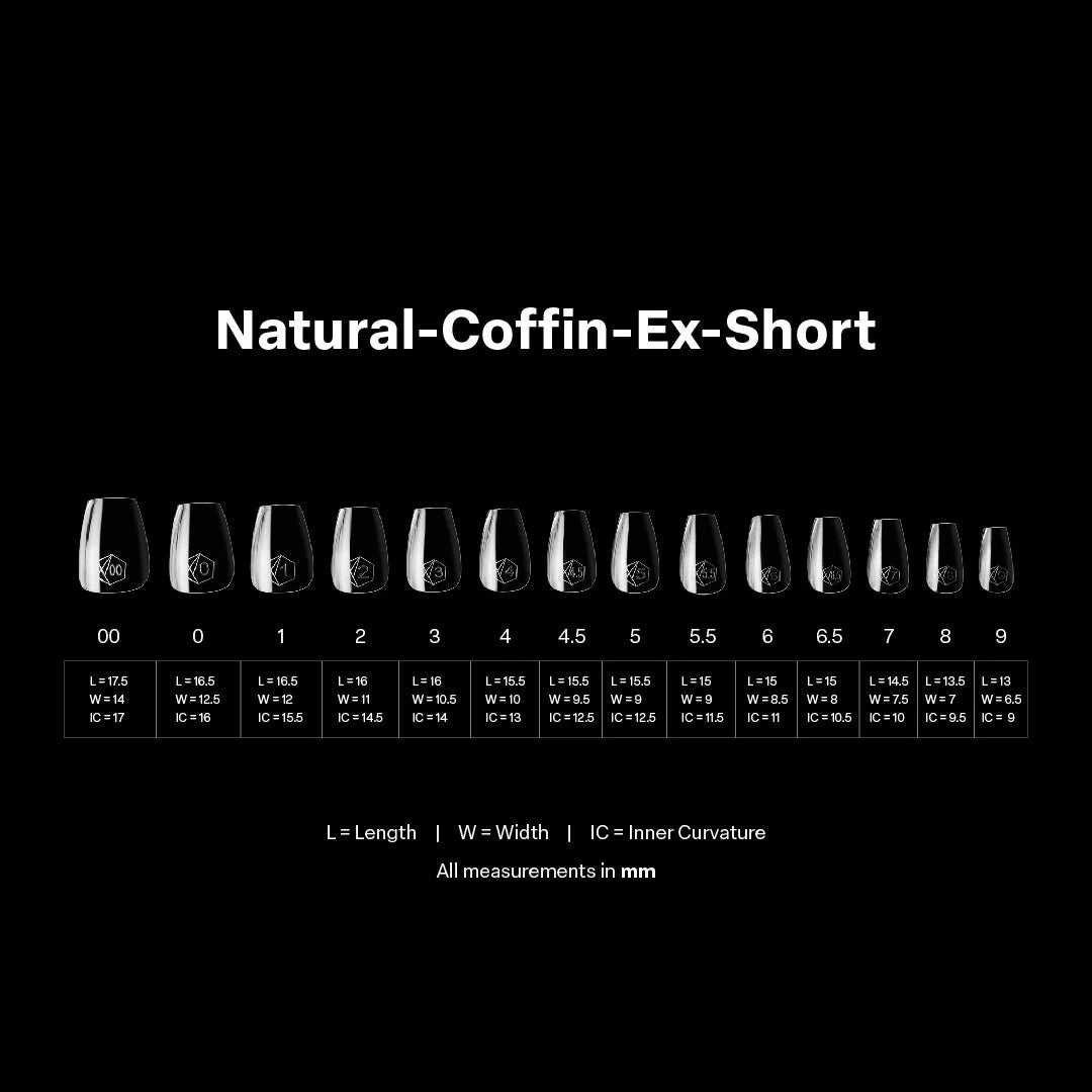 Apres - Gel-X Natural Coffin Extra Short Box of Tips 2.0, 600pcs
