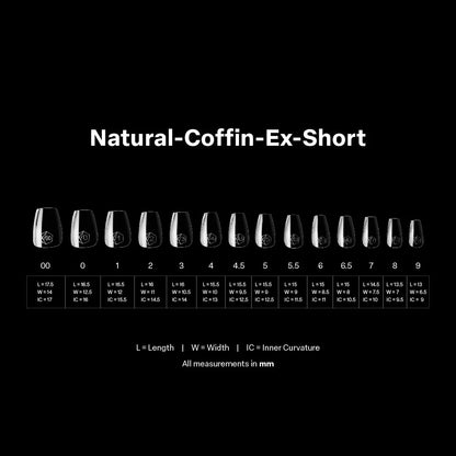 Apres - Gel-X Natural Coffin Extra Short Box of Tips 2.0, 600pcs