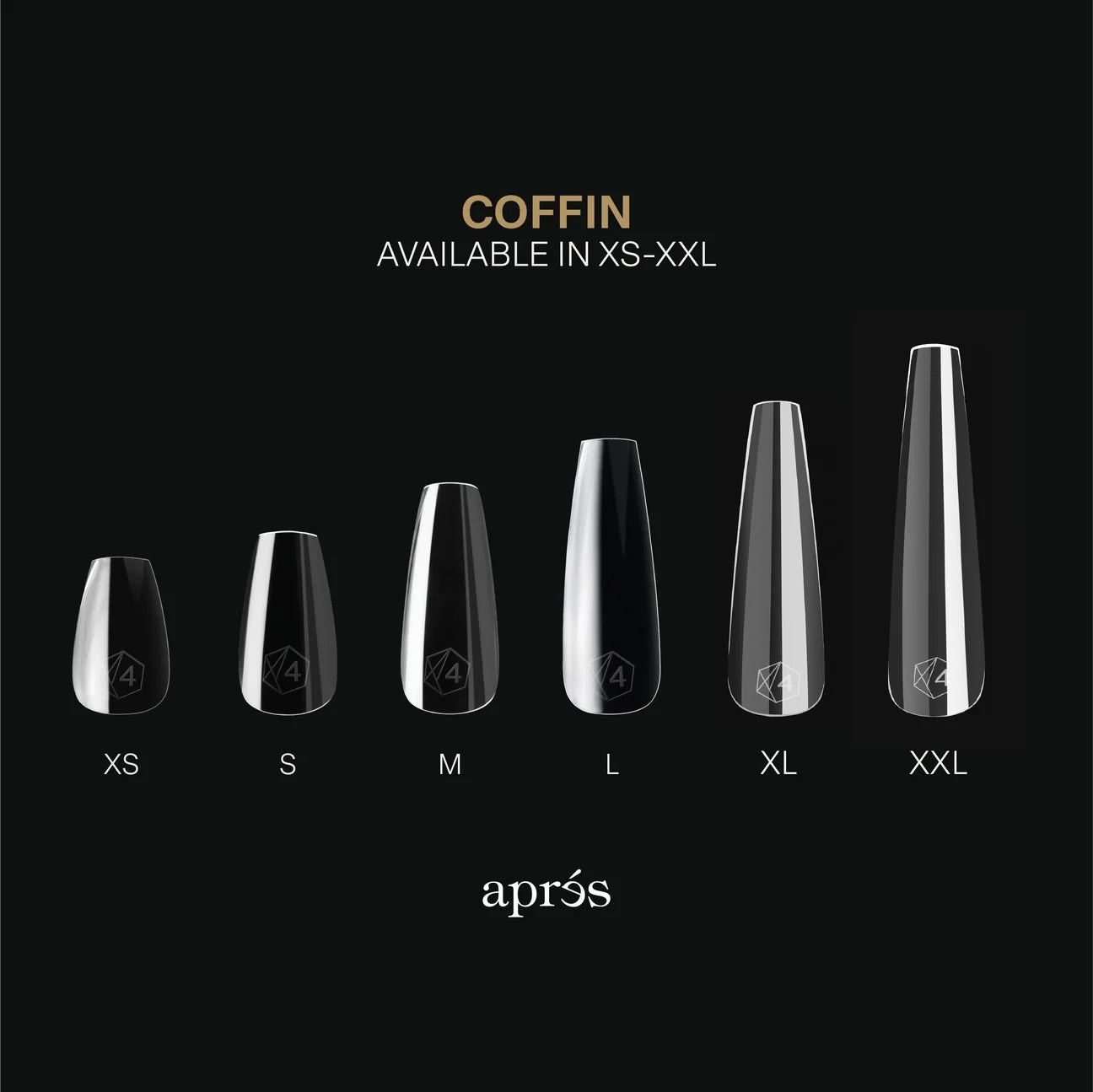 Apres - Gel-X Sculpted Coffin Extra Extra Long Box of Tips, 420pcs