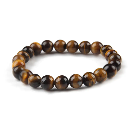 Natural Stone Tiger Eye and Red Agate Couple Bracelets