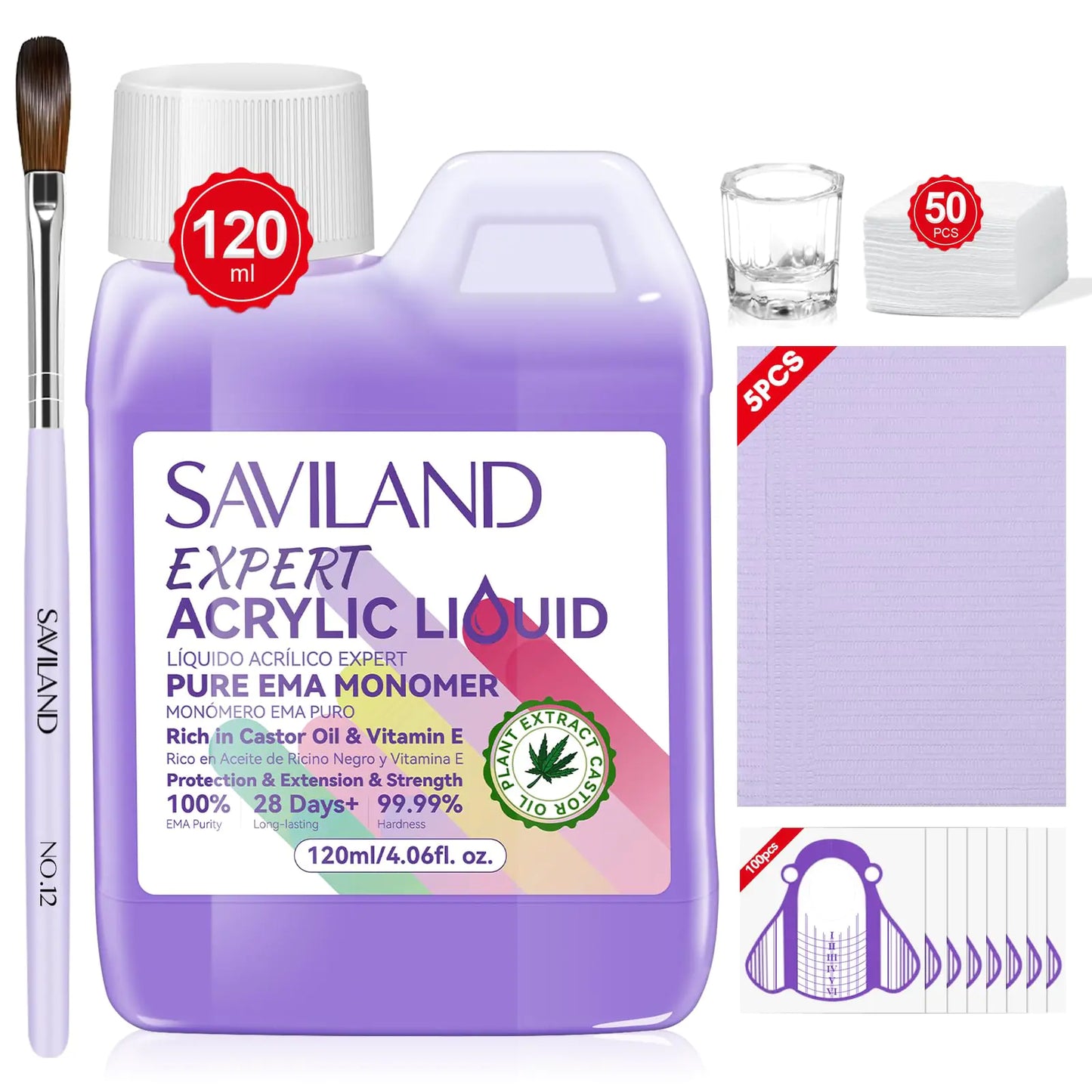 SAVILAND EMA Monomer Acrylic Nail Liquid: 4OZ