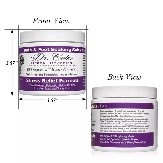 Dr. Cole's Stress Relief Soaking Salts SixPak